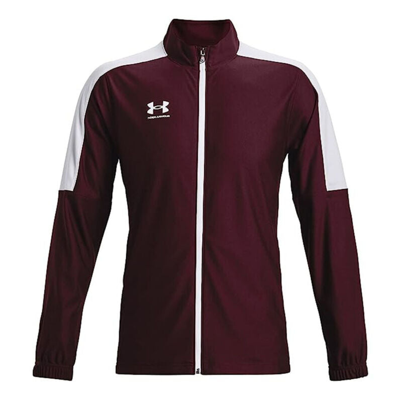 Under Armour Mens Burgundy White Challenger Track Jacket