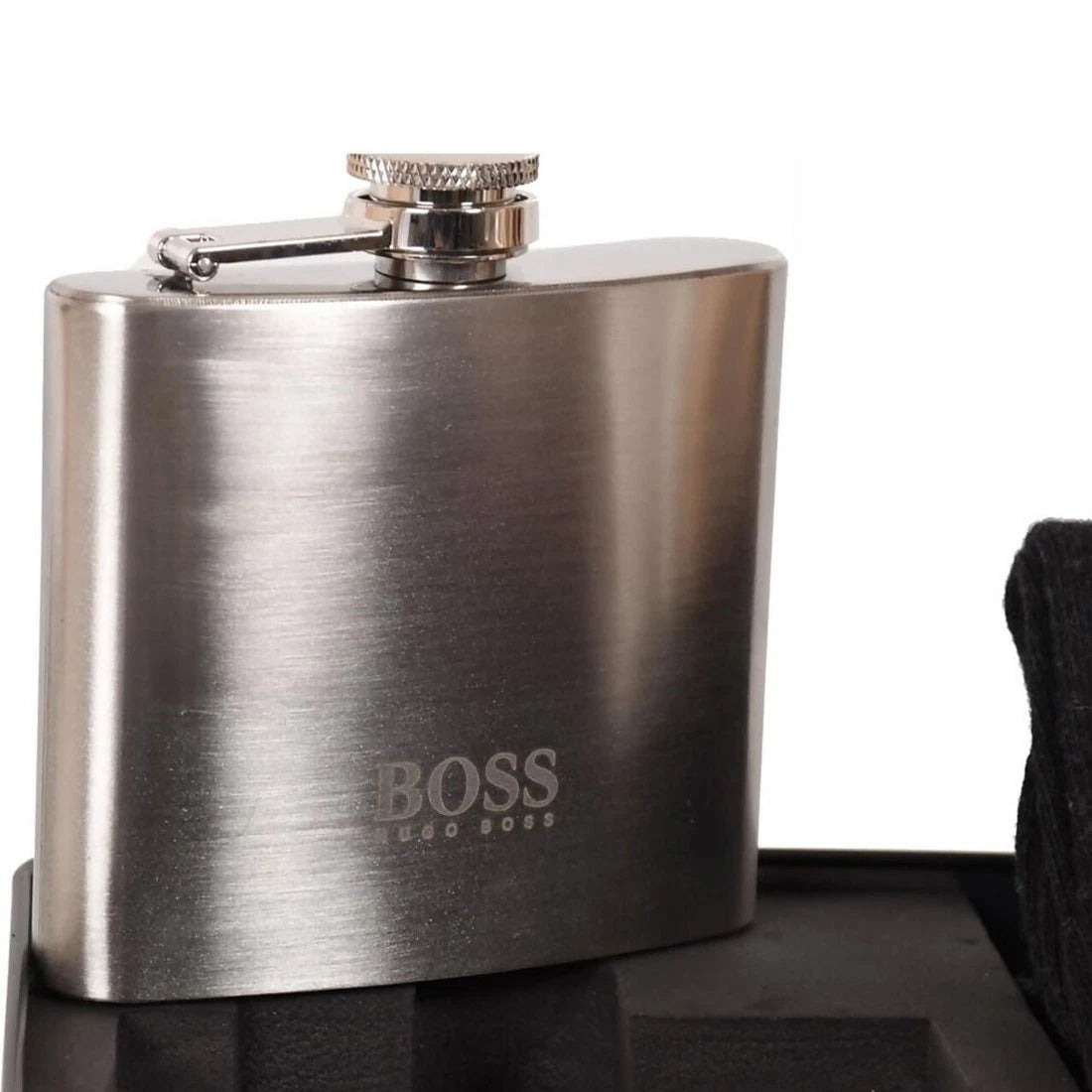 Hugo Boss 1 Hip Flask 2 Pack Men's Socks Gift Set With Presentation Tin