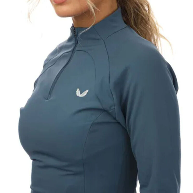 Castore Ladies Active Navy Blue Technical 1/4 Zip Slim Fit Top