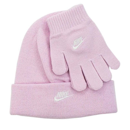 Nike Hat And Glove 2 Piece Set Pink Girls Knit Set Age 4-6 Years