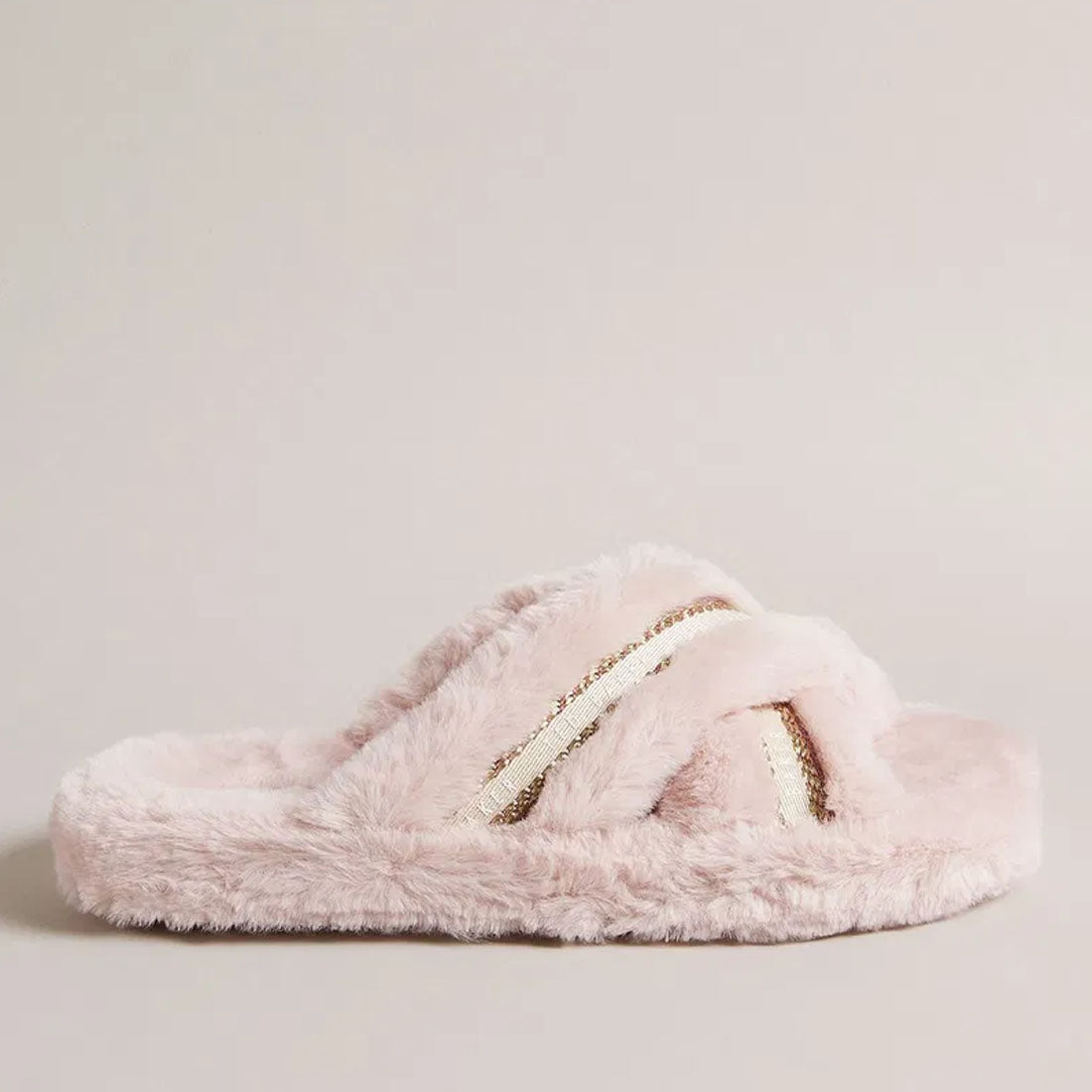 Ted Baker Slippers Topply Pink Womens Slip On Cross Over With Gift