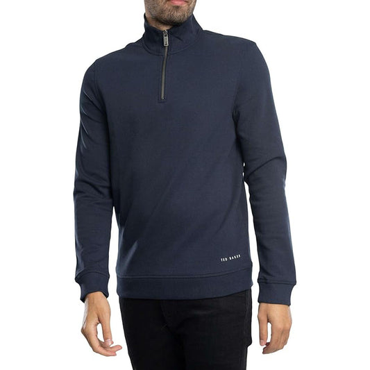 Ted Baker Men's Navy Antram Funnel Neck 1/2 Zip Top