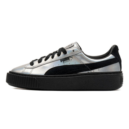 PUMA Basket Platform Explosive Metallic Silver Women's Trainers