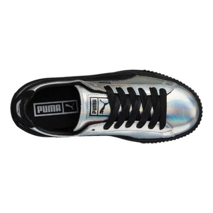 PUMA Basket Platform Explosive Metallic Silver Women's Trainers