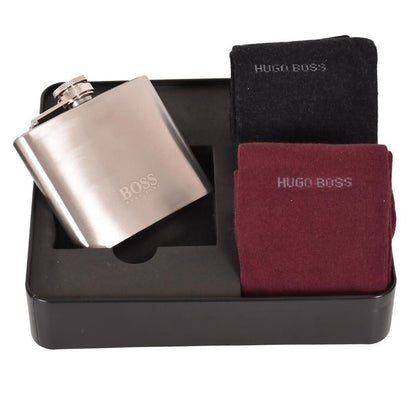 Hugo Boss Hip Flask 2 Pack Socks Gift Set