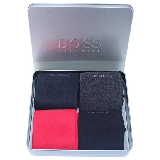 Hugo Boss Men's 4 Pack Of Mixed Coloured Socks Gift Set