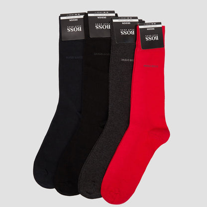 Hugo Boss Men's 4 Pack Of Mixed Coloured Socks Gift Set