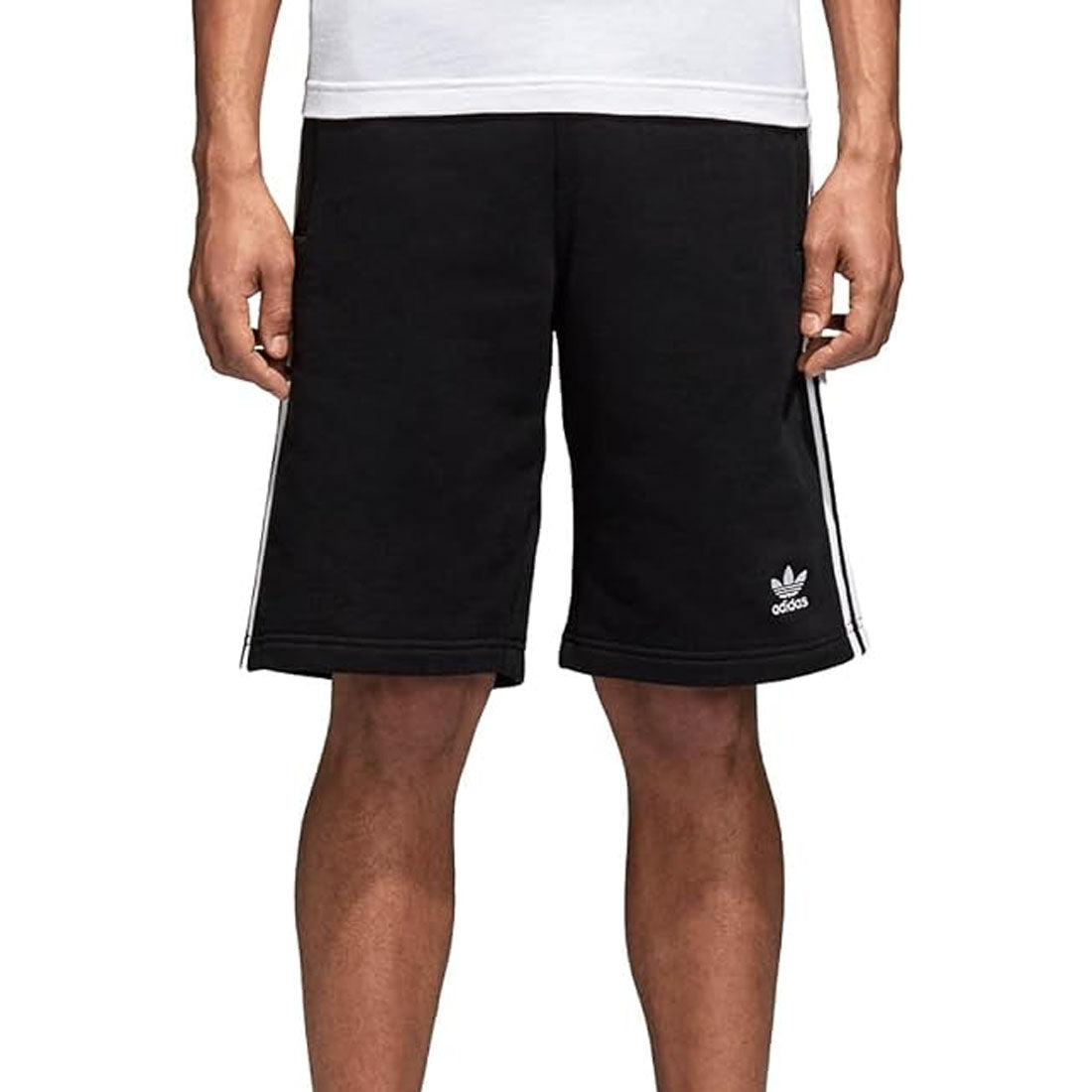 adidas Trefoil Logo 3 Stripes Men's Casual Black Shorts