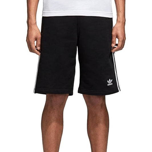 adidas Trefoil Logo 3 Stripes Men's Casual Black Shorts