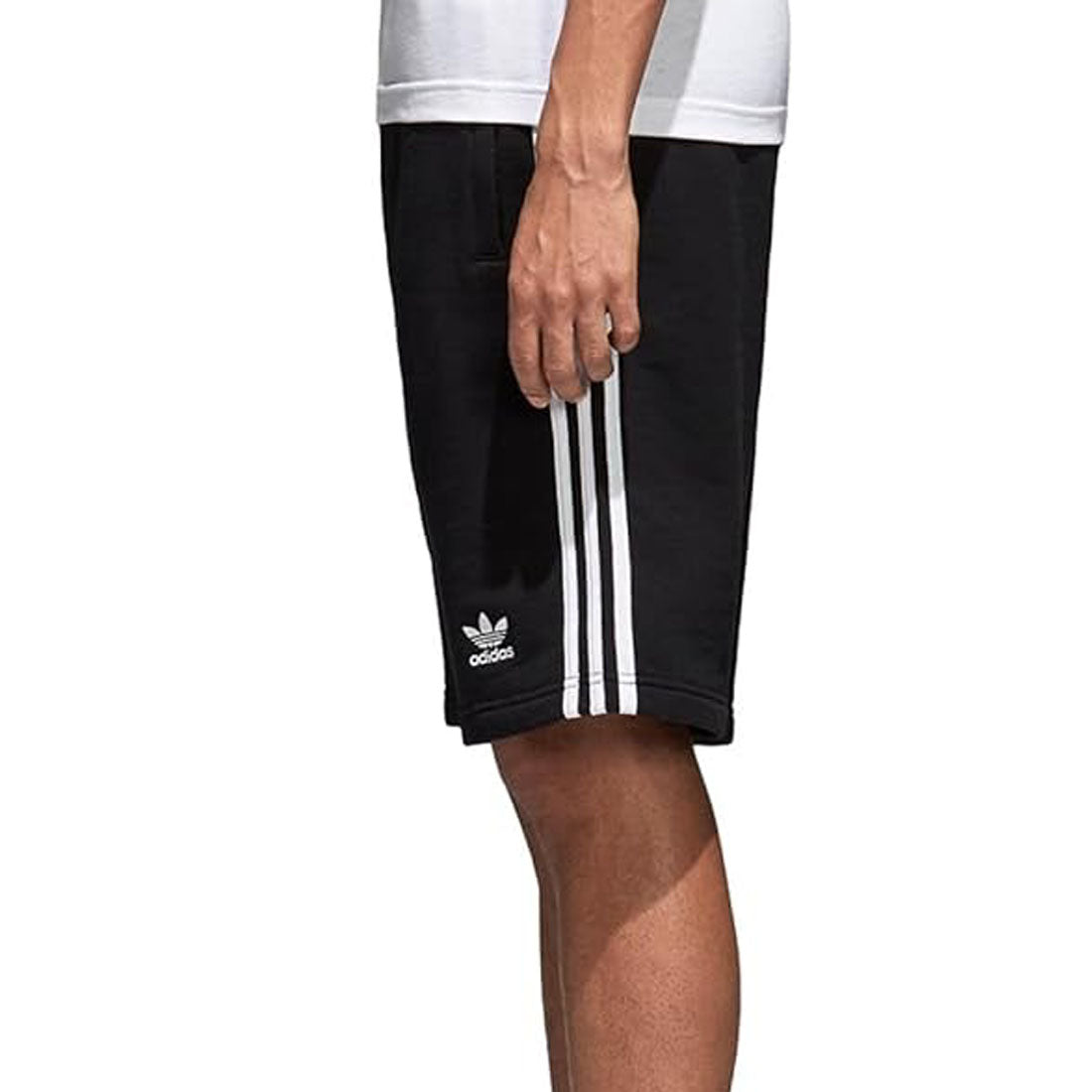 adidas Trefoil Logo 3 Stripes Men's Casual Black Shorts