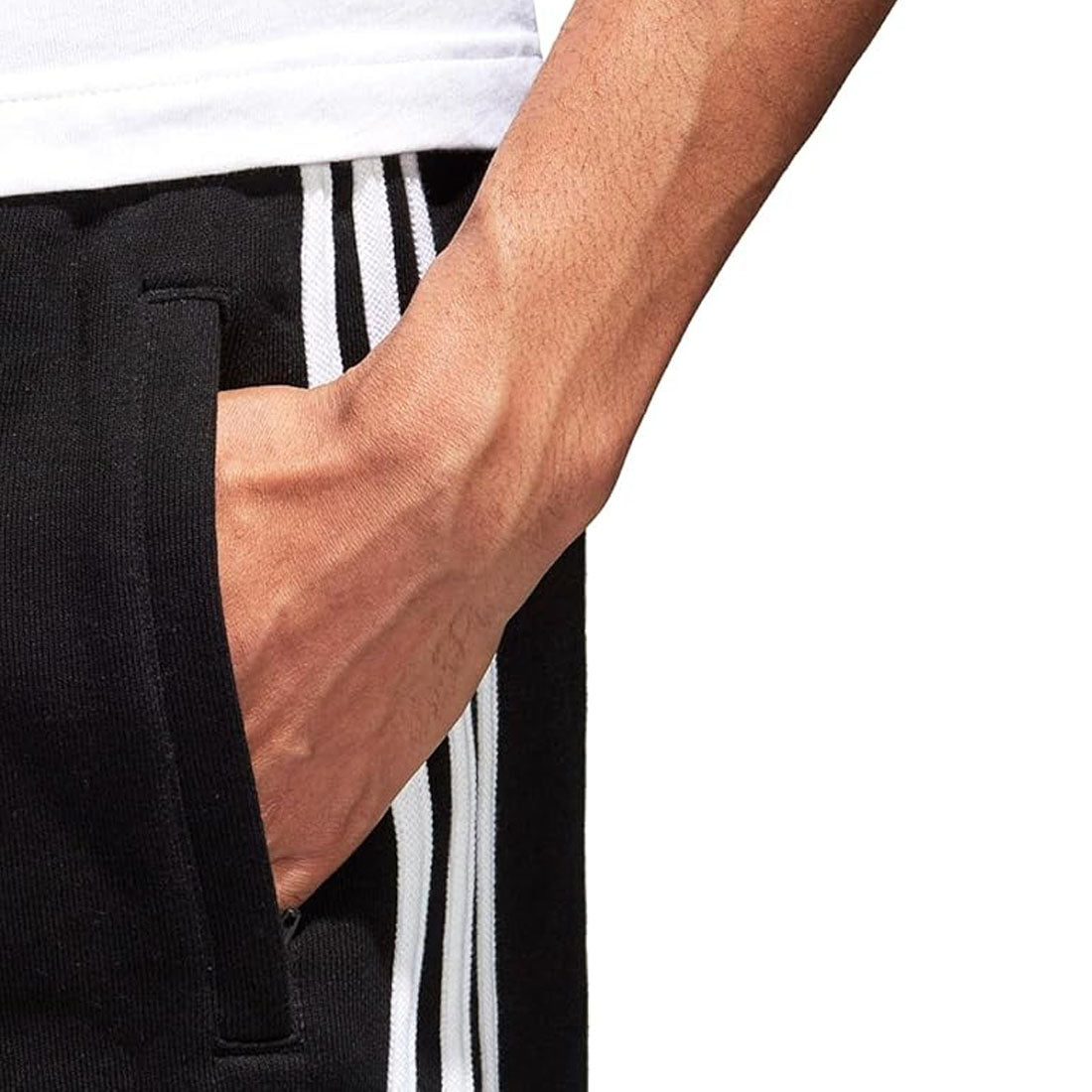 adidas Trefoil Logo 3 Stripes Men's Casual Black Shorts