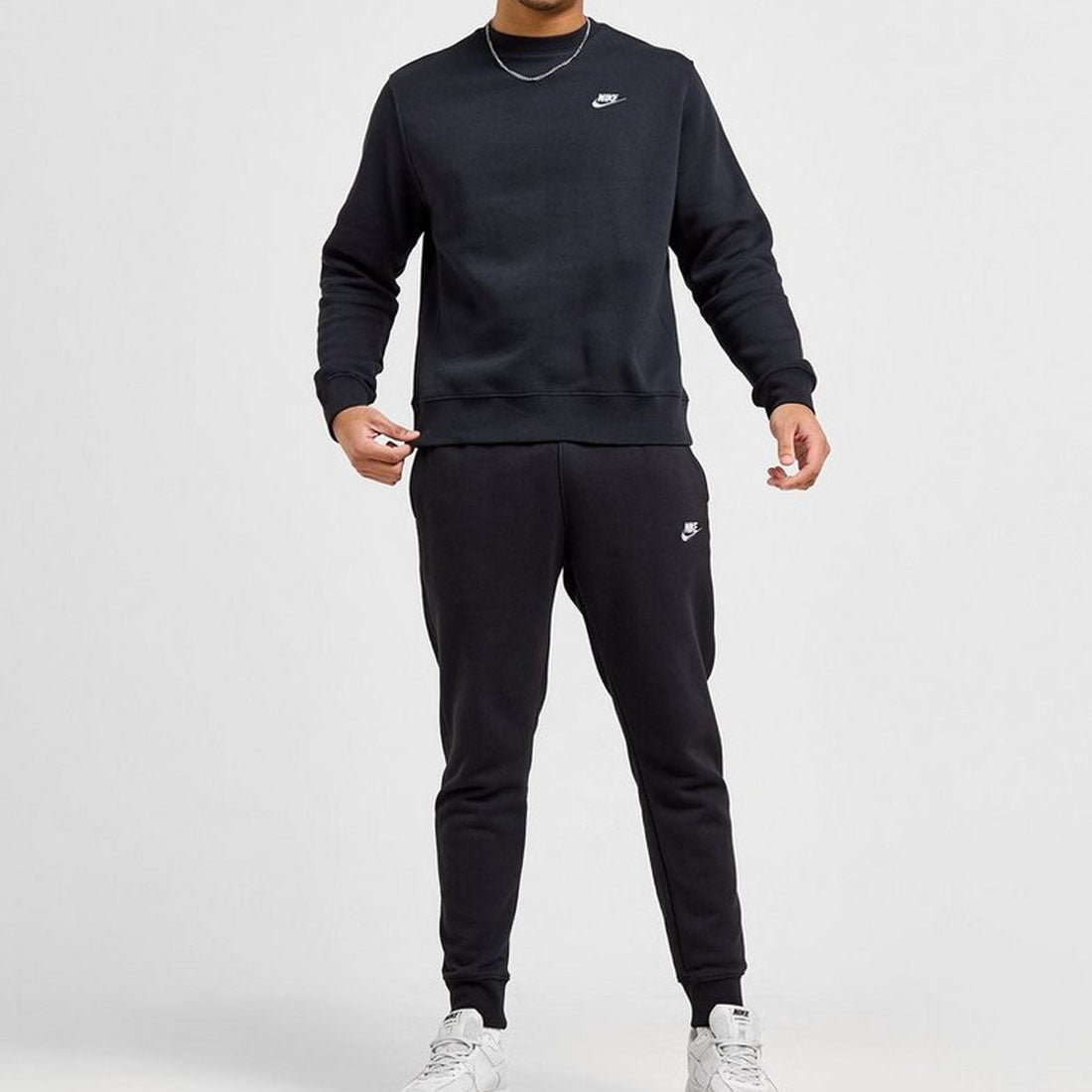 Nike Sportswear Club Fleece Black Crew Neck Men's Tracksuit