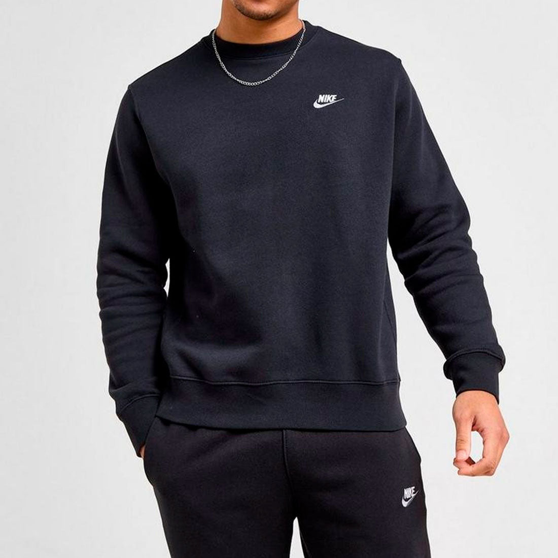 Nike Sportswear Club Fleece Black Crew Neck Men's Tracksuit