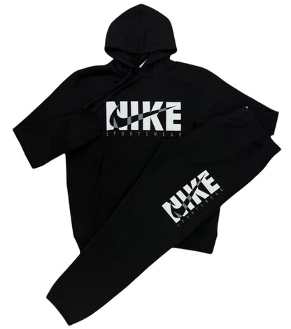 Nike Club Fleece Sportswear Men's Black Hooded Tracksuit