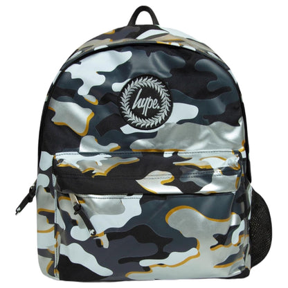 Hype Monochrome Camo 18 Litre Adjustable School Backpack With Bottle Holder