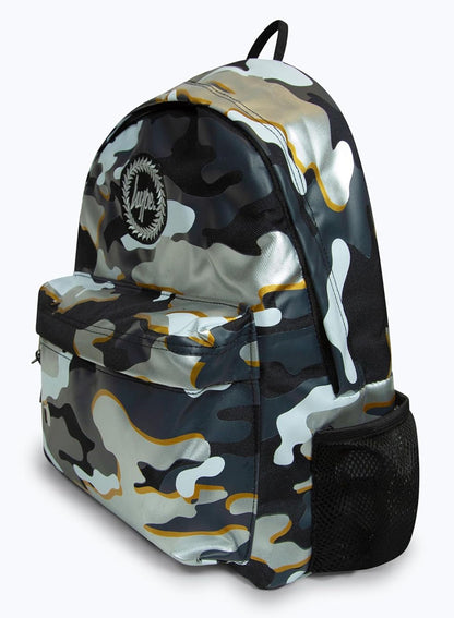 Hype Monochrome Camo 18 Litre Adjustable School Backpack With Bottle Holder