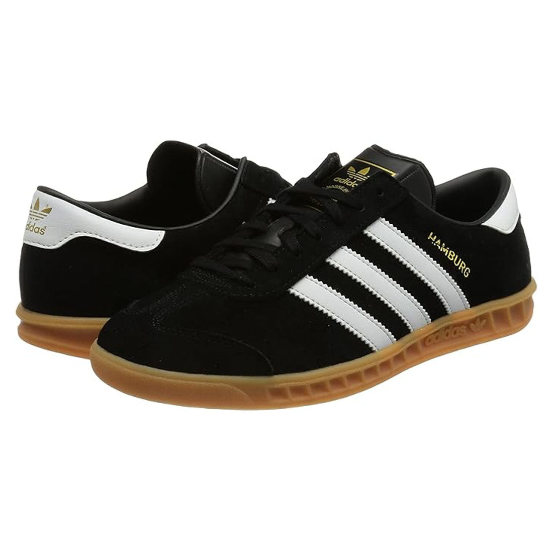 adidas Unisex Originals Hamburg Trainers Black Leather