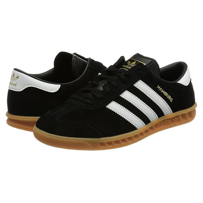 adidas Unisex Originals Hamburg Trainers Black Leather