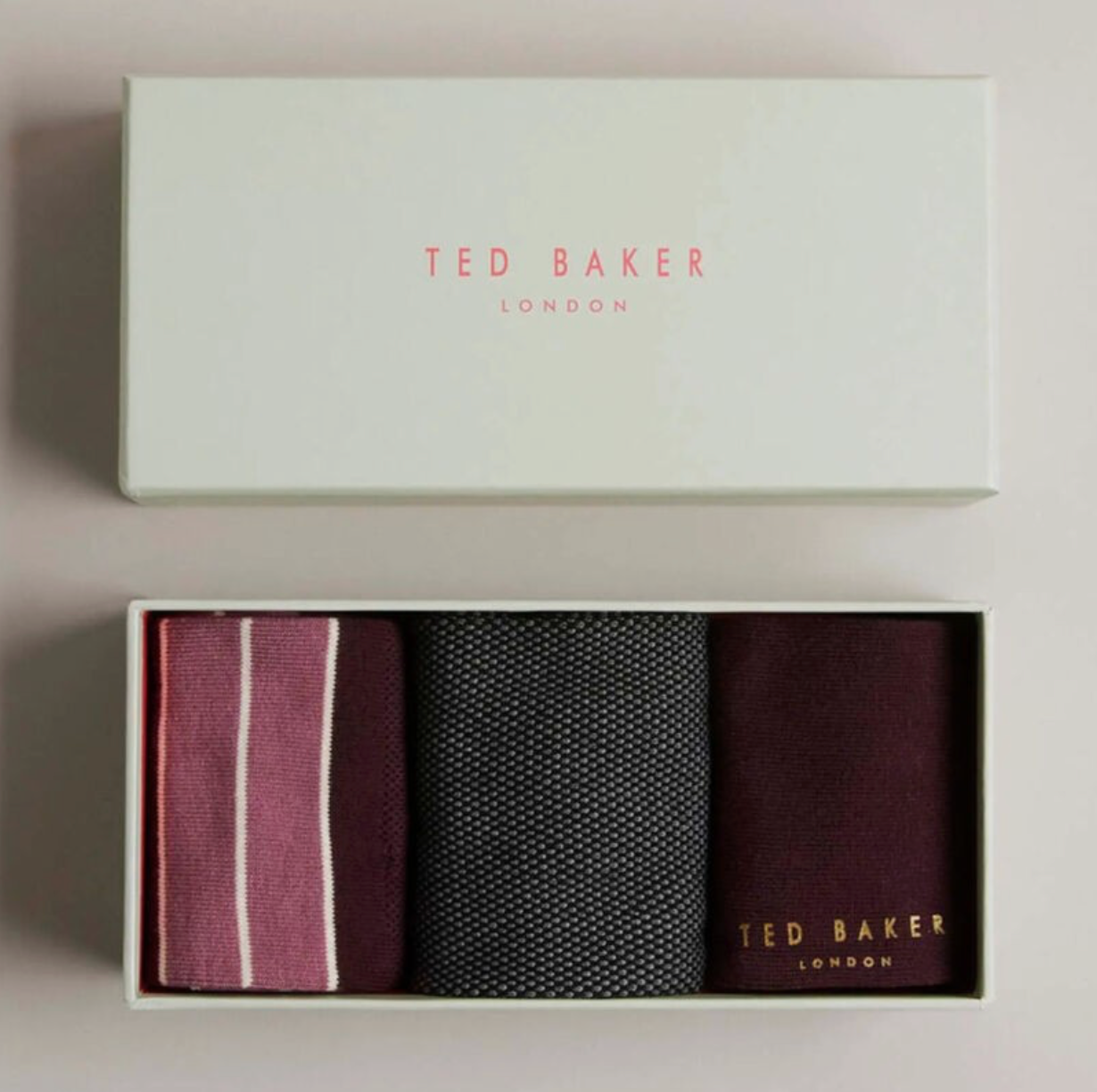 Ted Baker Gift Set Mens Socks London DUDES 3 Pack Crew Socks With Gift Box