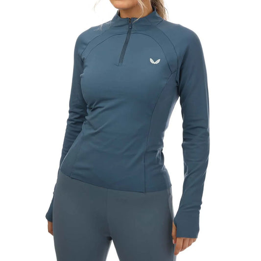 Castore Ladies Active Navy Blue Technical 1/4 Zip Slim Fit Top