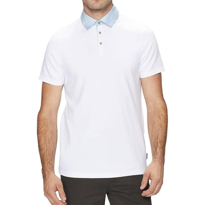 Ted Baker Frend Woven Mens White Polo Shirt image 0