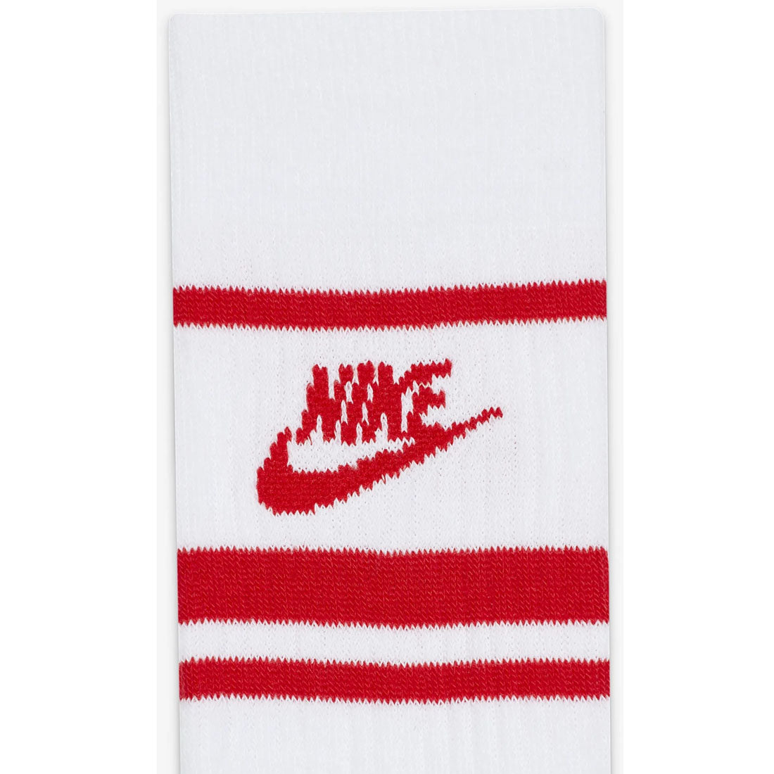Nike Sportswear Dri Fit Everyday Essential White Red Adults Crew 3 Pack Of Socks