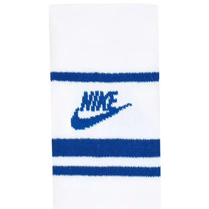 Nike Sportswear Dri Fit Everyday Essential White Blue Adults Crew 3 Pack Of Socks