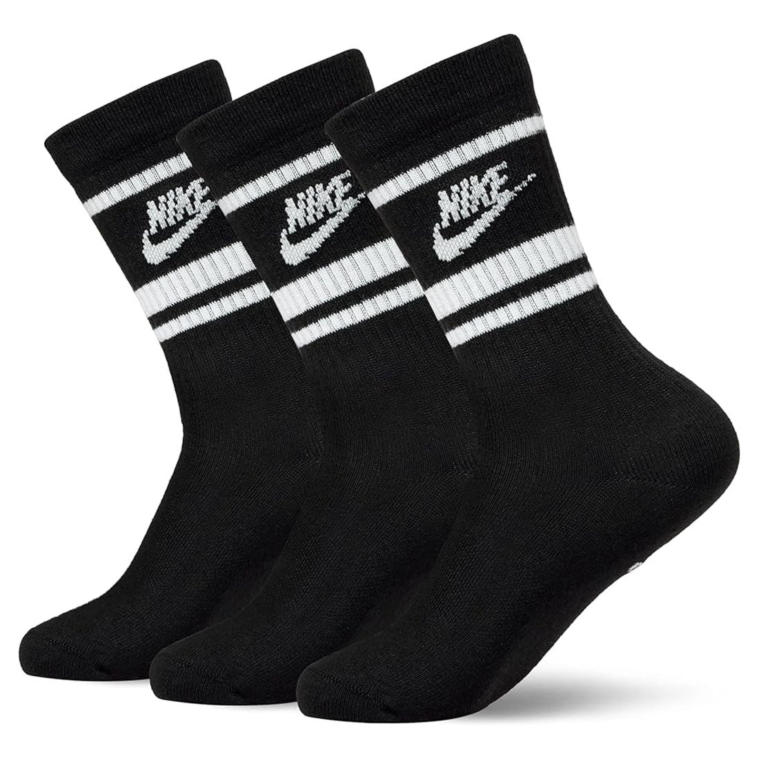 Nike Sportswear Dri Fit Everyday Essential Black Adults Crew 3 Pack of Socks