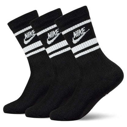 Nike Sportswear Dri Fit Everyday Essential Black Adults Crew 3 Pack of Socks