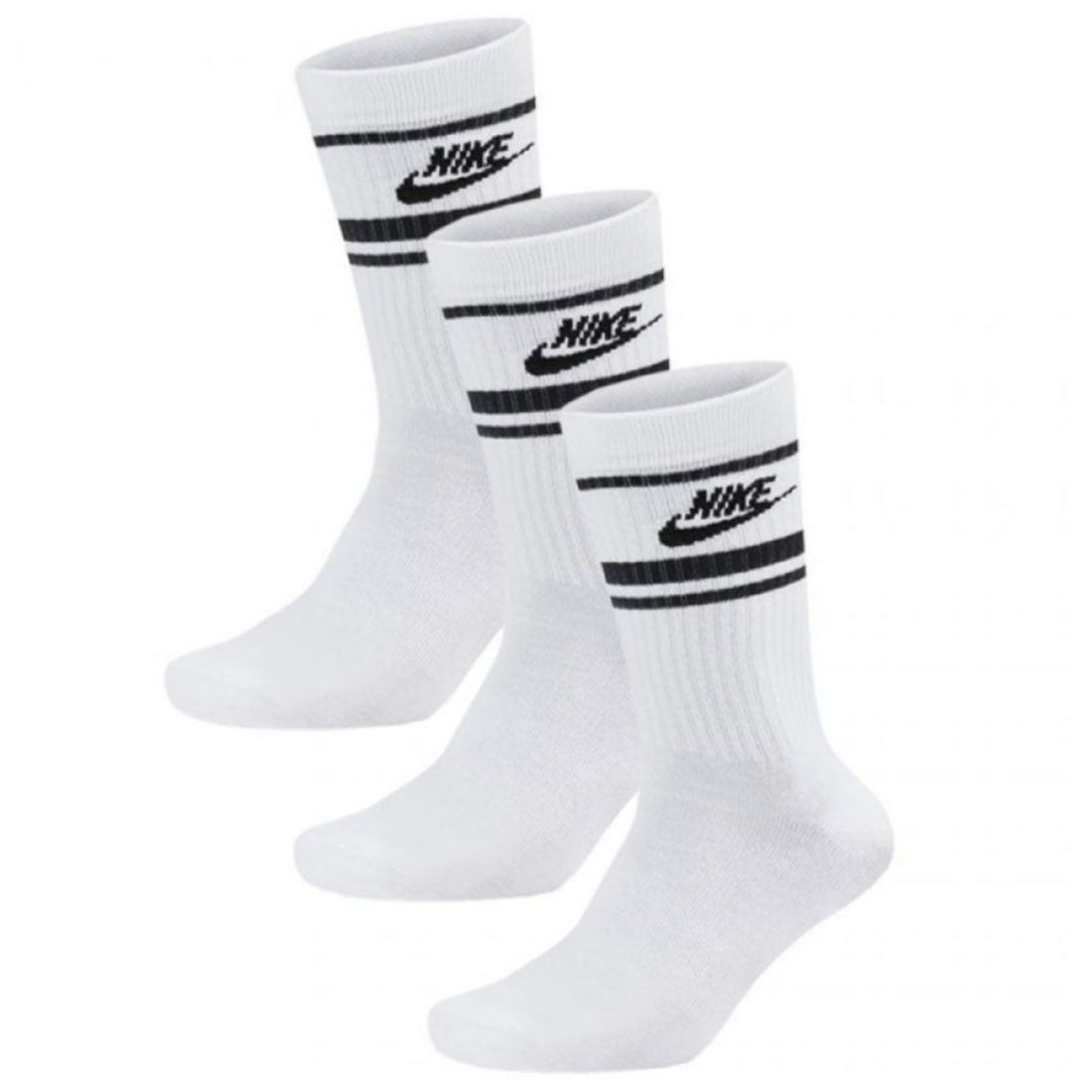 Nike Sportswear Dri Fit Everyday Essential White Adults Crew 3 Pack Of Socks