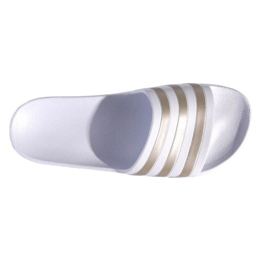 Adidas Adillete Adults Unisex White Metallic Gold Aqua Slides