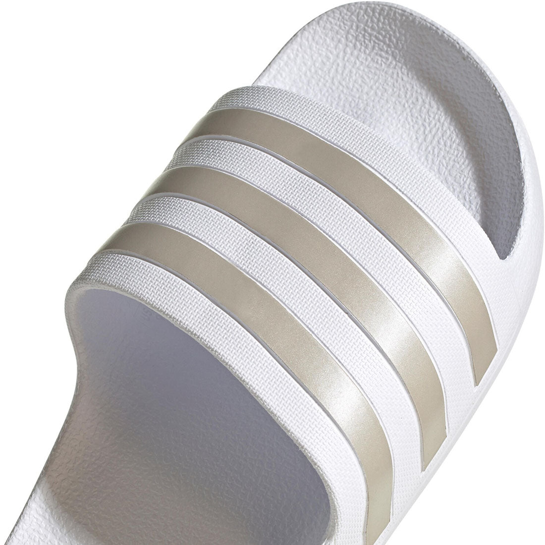 Adidas Adillete Adults Unisex White Metallic Gold Aqua Slides