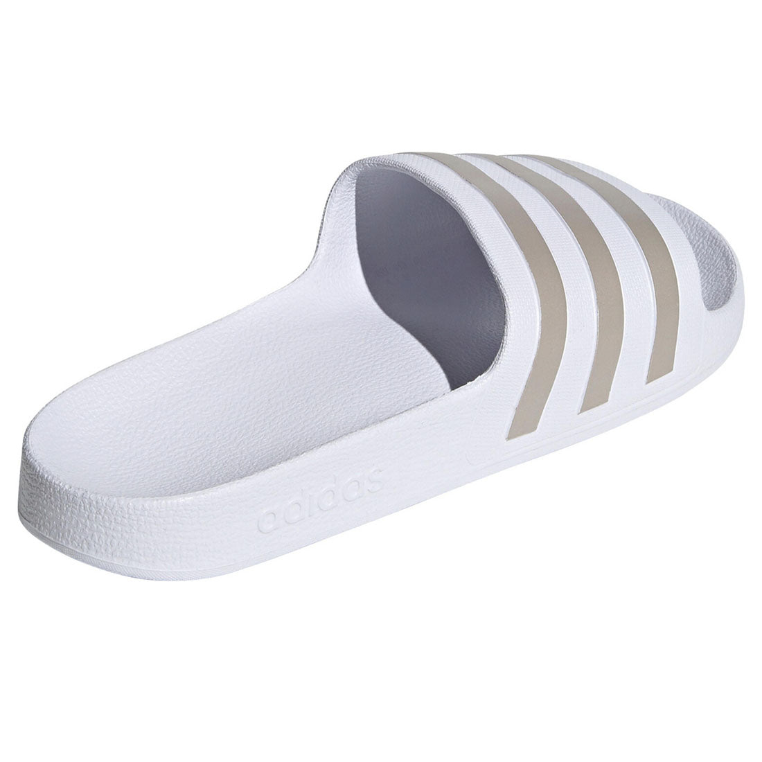 Adidas Adillete Adults Unisex White Metallic Gold Aqua Slides