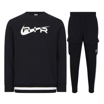 Nike Air Fleece Crew Neck Men's Black White Tracksuit