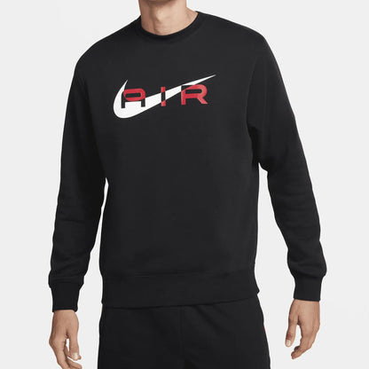 Nike Air Fleece Crew Neck Men's Black Red Tracksuit