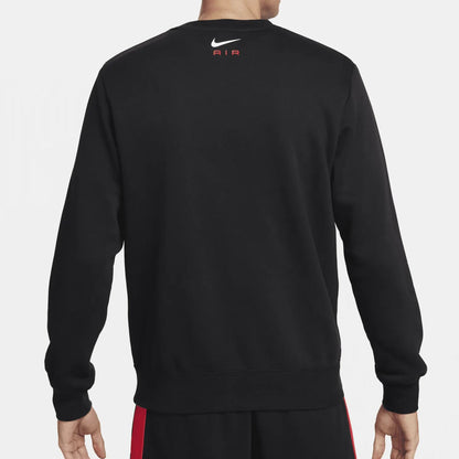 Nike Air Fleece Crew Neck Men's Black Red Tracksuit