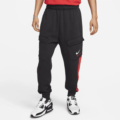 Nike Air Fleece Crew Neck Men's Black Red Tracksuit
