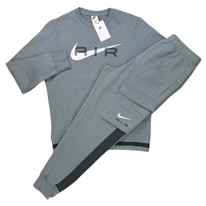Nike Air Fleece Crew Neck Men's Grey Tracksuit