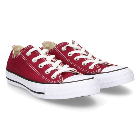 Converse Chuck Taylor Unisex Optical Maroon Canvas Trainers