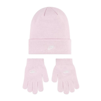 Nike Hat And Glove 2 Piece Set Pink Girls Knit Set Age 4-6 Years