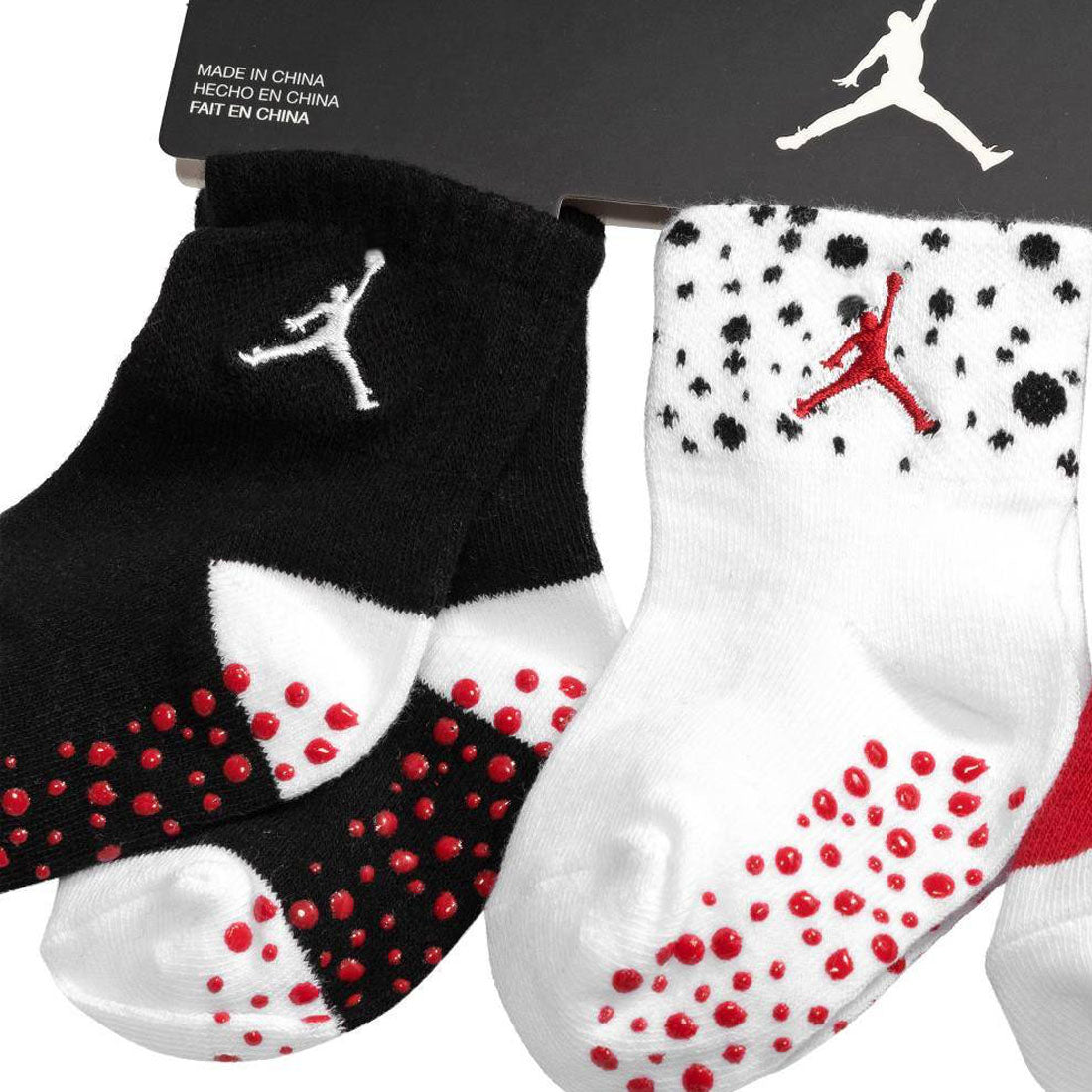 Nike Air Jordan Baby 3 Pack Grippy Socks 6-12 Months