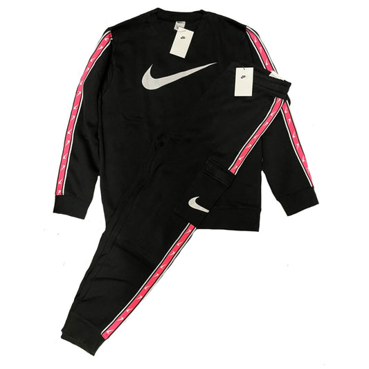 Nike Repeat 3.0 Mens Full Tracksuit Black Fleece Sweatshirt and Joggers