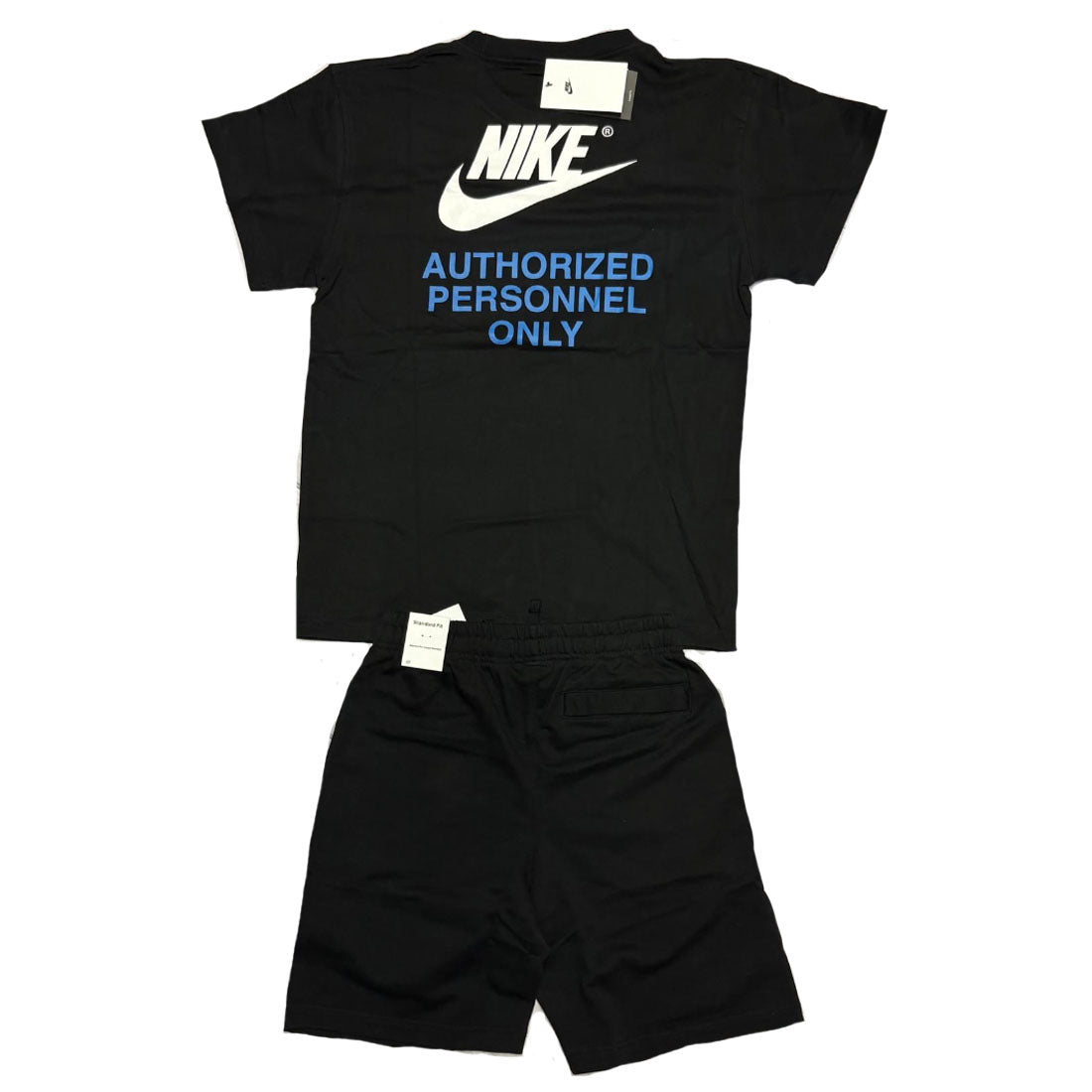 Nike Sportswear Authorised Terry Cotton Men's Black T Shirt Shorts Set