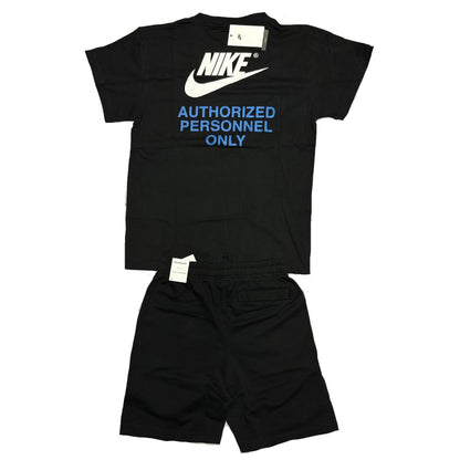 Nike Sportswear Authorised Terry Cotton Men's Black T Shirt Shorts Set