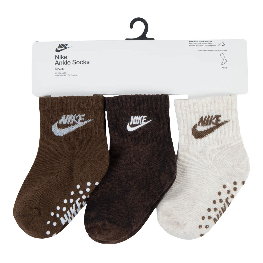 Nike Baby 3 Pack Grippy No Slip Socks 6-12 Months