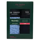 Ted Baker Boxer Shorts Mens 2 Pack Multi Blue Cotton Trunks Underwear Assorted