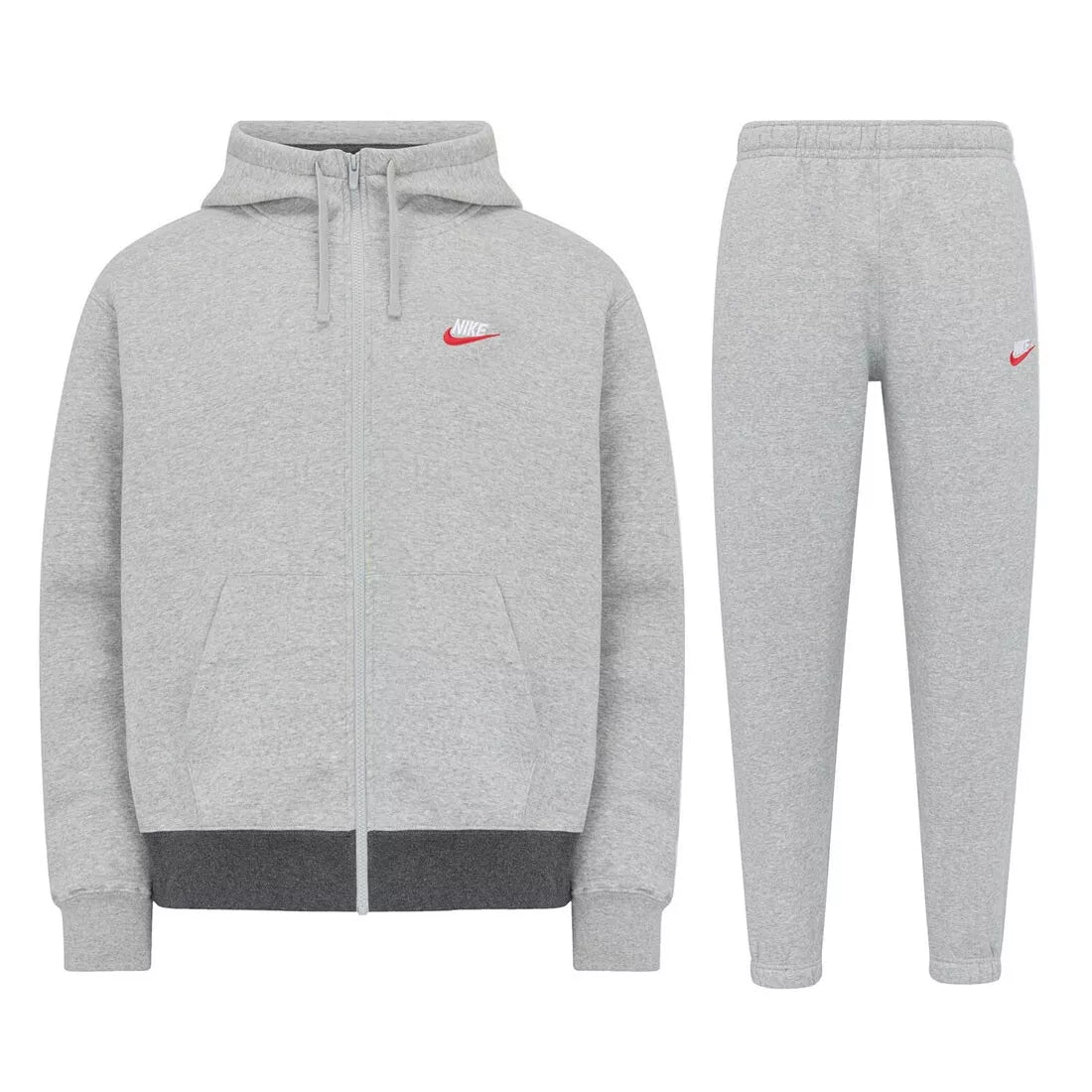 Nike Sportswear NSW Club Fleece Mens Grey Full Zip Tracksuit