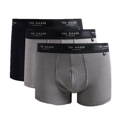 Ted Baker Boxer Shorts Mens 3 Pack Cotton Trunks Stretch Fit