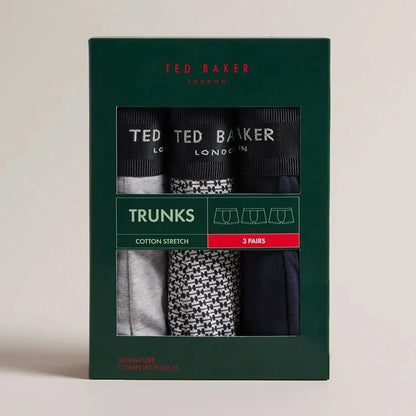 Ted Baker Boxer Shorts Mens 3 Pack Cotton Trunks Stretch Fit