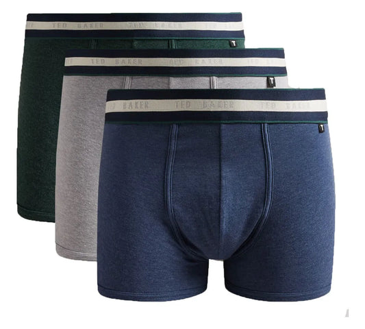 Ted Baker Boxer Shorts Mens 3 Pack Cotton Trunks Stretch Fit